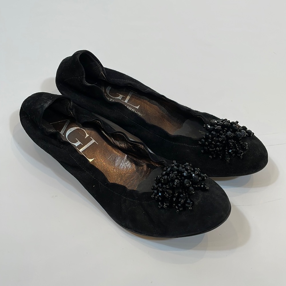 AGL Attilio Giusti Leombruni Shoes 38 Made In Italy Black Leather Dress Pump